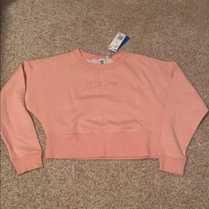 Adidias women's cropped pink sweatshirt